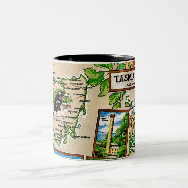 Café Em Dois Tons Caneca da Ilha de Férias da Tasmânia (Centro)
