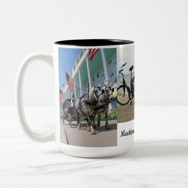 Café Em Dois Tons Caneca da ilha de Mackinac, Michigan (Esquerda)