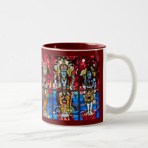 Café Em Dois Tons Caneca da janela de vitral da trindade