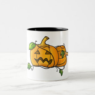 Café Em Dois Tons Caneca da lanterna de Jack o