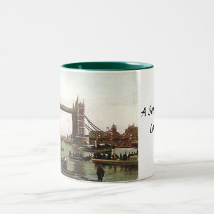 Café Em Dois Tons Caneca da lembrança de Londres - ponte da torre