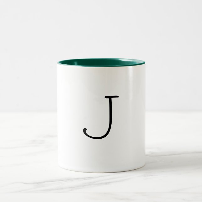 Café Em Dois Tons Caneca da letra de J (Centro)
