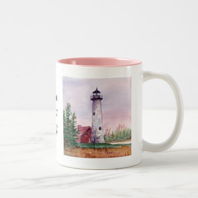 Café Em Dois Tons Caneca da luz do ponto de Tawas (Direita)