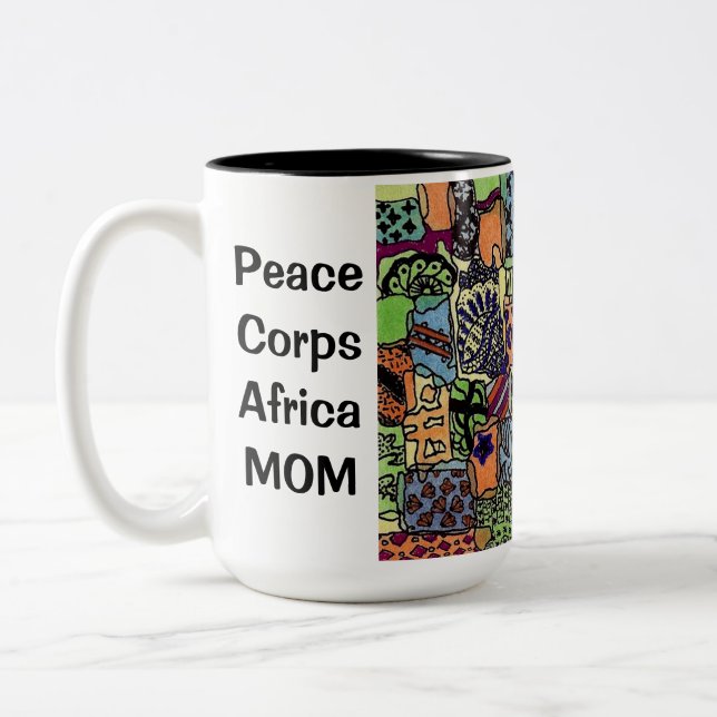 Café Em Dois Tons Caneca da mamã de África do corpo de paz (Esquerda)