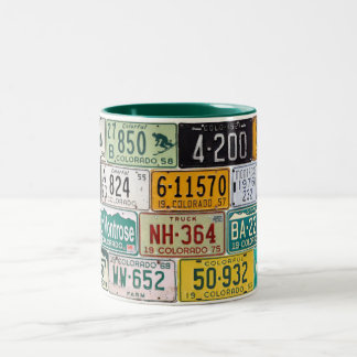 Café Em Dois Tons Caneca da matrícula de Colorado