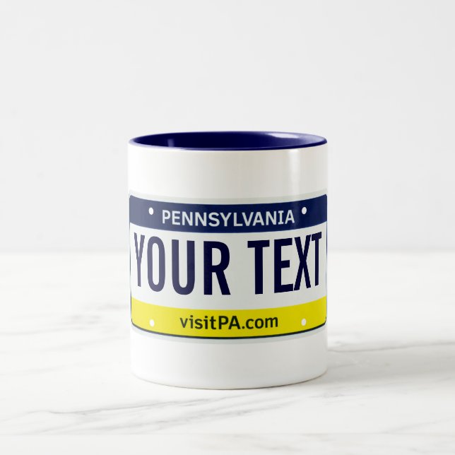 Café Em Dois Tons Caneca da matrícula de Pensilvânia (Centro)