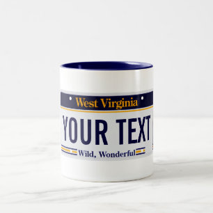 Café Em Dois Tons Caneca da matrícula de West Virginia