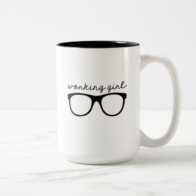 Café Em Dois Tons Caneca da menina de funcionamento (Direita)