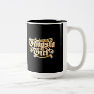 Café Em Dois Tons Caneca da menina de Gangsta