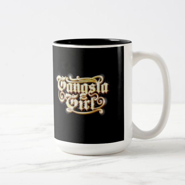 Café Em Dois Tons Caneca da menina de Gangsta (Direita)