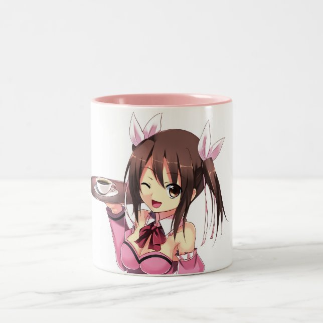 Café Em Dois Tons Caneca da menina do Anime de Waitless (Centro)