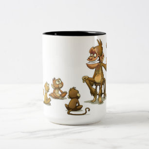 Café Em Dois Tons Caneca da mostra de fantoche do macaco