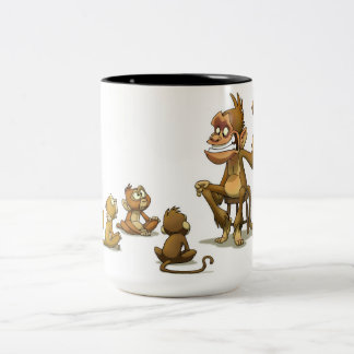 Café Em Dois Tons Caneca da mostra de fantoche do macaco