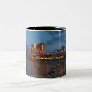 Café Em Dois Tons Caneca da ponte de suspensão de John A. Roebling