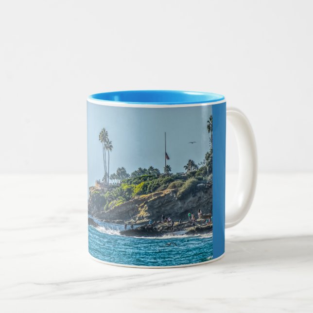 Café Em Dois Tons Caneca da Praia de Laguna (Frente Esquerda)