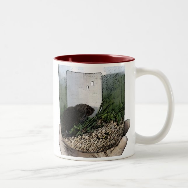 Café Em Dois Tons Caneca da ratazana de pradaria (Direita)