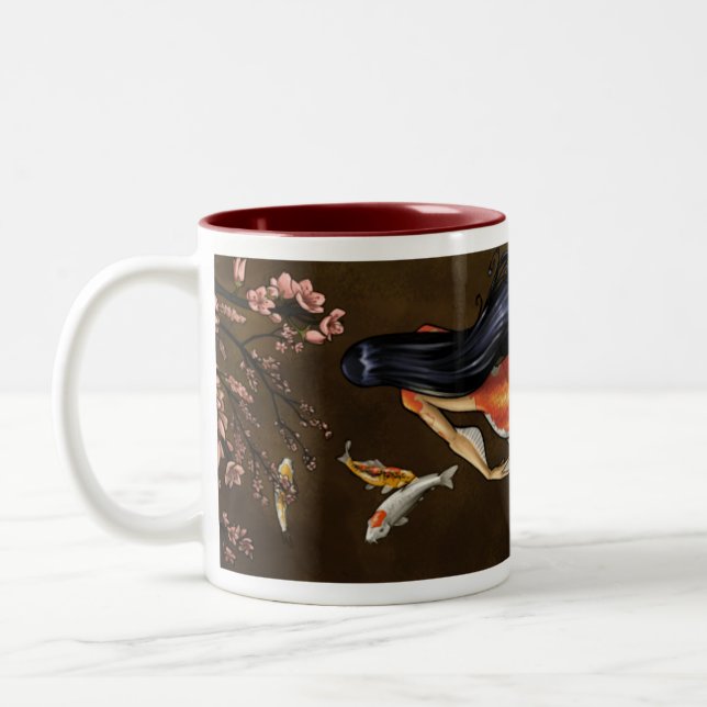 Café Em Dois Tons Caneca da sereia de Koi (Esquerda)