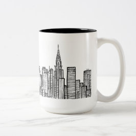 Café Em Dois Tons Caneca da skyline de New York