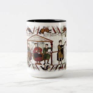 Café Em Dois Tons Caneca da tapeçaria de Bayeux