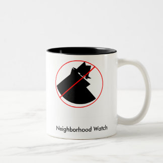 Café Em Dois Tons Caneca da vigilância de bairro