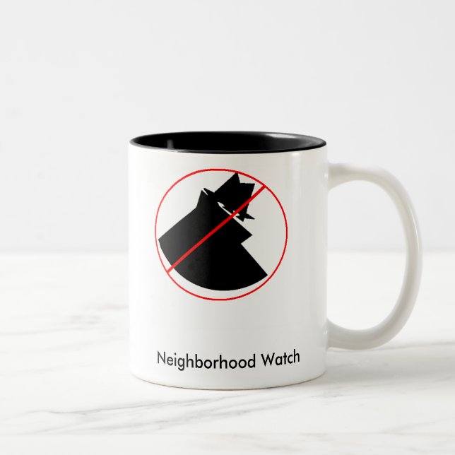 Café Em Dois Tons Caneca da vigilância de bairro (Direita)