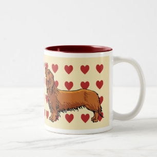 Café Em Dois Tons Caneca - Dachshunds do amor de I