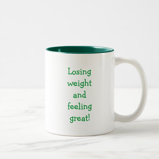 Café Em Dois Tons Caneca das afirmações da perda de peso (Direita)