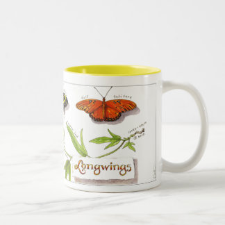 Café Em Dois Tons Caneca das borboletas de Longwing