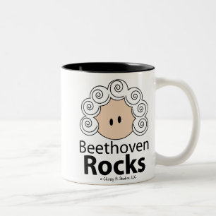 Café Em Dois Tons Caneca das rochas de Beethoven