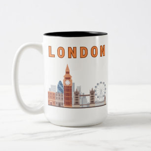 Café Em Dois Tons Caneca de 15 oz London Skyline Two Tone