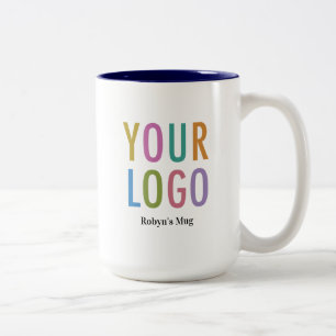 Café Em Dois Tons Caneca de 15oz com Logotipo Comercial Interno Azul
