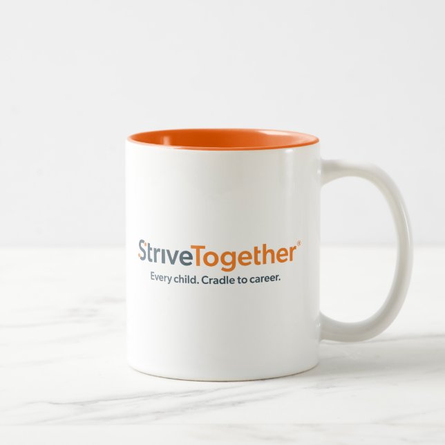 Café Em Dois Tons Caneca de 330ml - Interior Laranja (Direita)