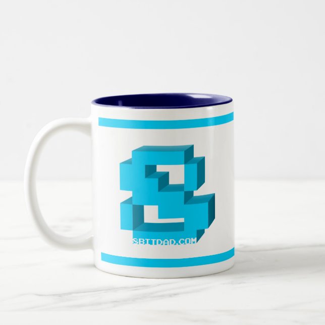 Café Em Dois Tons Caneca de 8 bits de luxe do 2-Tom (Esquerda)