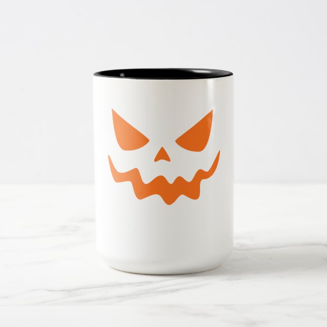 Café Em Dois Tons Caneca de Abóbora de Halloween – Laranja Fofo e Fe (Centro)