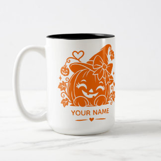 Café Em Dois Tons Caneca de Abóbora de Halloween Personalizada
