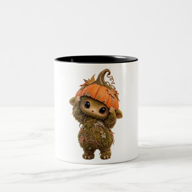 Café Em Dois Tons Caneca de Abóbora Sprite da Floresta Fofa (Centro)