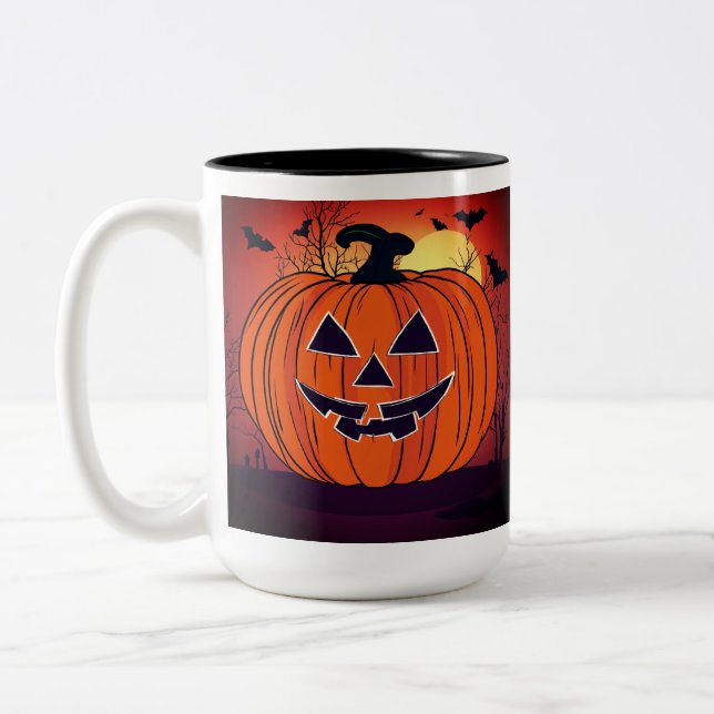Café Em Dois Tons Caneca de Abóbora Vibrante (Esquerda)