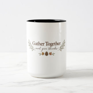 Café Em Dois Tons Caneca de Ação de Graças Reunir-se