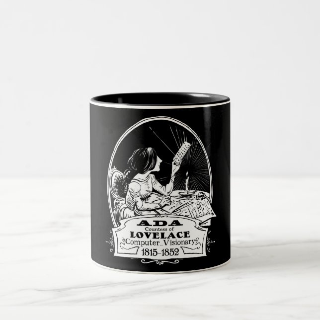 Café Em Dois Tons Caneca de Ada Lovelace Bicentennary (Centro)