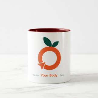 Café Em Dois Tons Caneca de Afirmação Diária para Nutrir o Seu Corpo