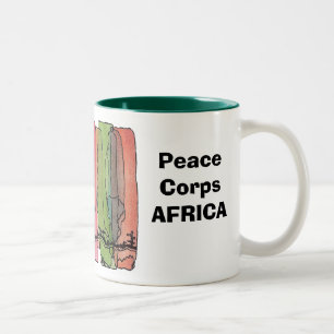 Café Em Dois Tons Caneca de África do corpo de paz