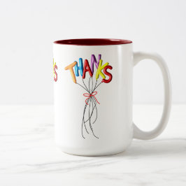 Café Em Dois Tons Caneca de Agradecimento "Obrigado" Escrito com Bal