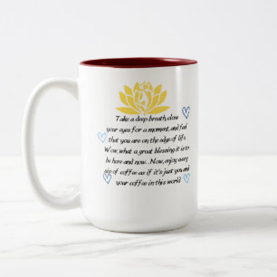 Café Em Dois Tons caneca de agradecimentos pelas afirmações