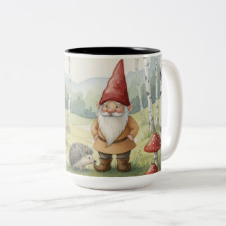 Café Em Dois Tons Caneca de água-forte de gnomo caprichoso de outono
