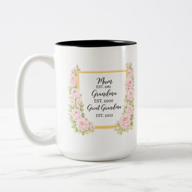 Café Em Dois Tons Caneca de Aguarela Presente para a Avó, Presente P (Esquerda)