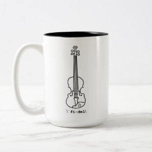 Café Em Dois Tons Caneca de ajustamento do violino da serração