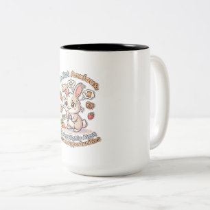 Café Em Dois Tons Caneca de Alerta de Lanche do Coelho Ansioso