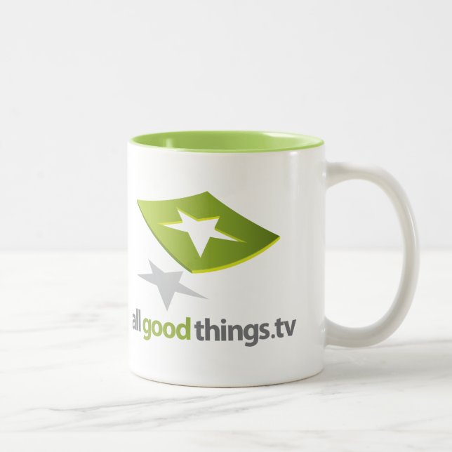 Café Em Dois Tons Caneca de AllGoodThings.TV (Direita)