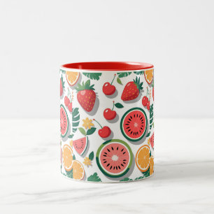Café Em Dois Tons Caneca de Amante de Frutas – Design Colorido de Ve