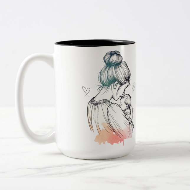 Café Em Dois Tons caneca de amor da mãe (Esquerda)